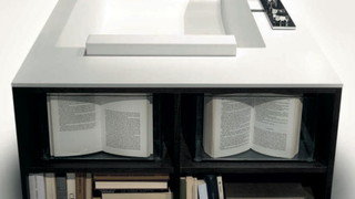 Bathtub Bookcase Is Perfect Match for Stairs Bookcase